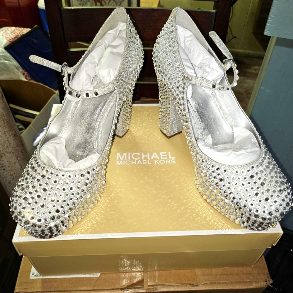MICHAEL Michael Kors Fallon Glitter Platform Mary Janes